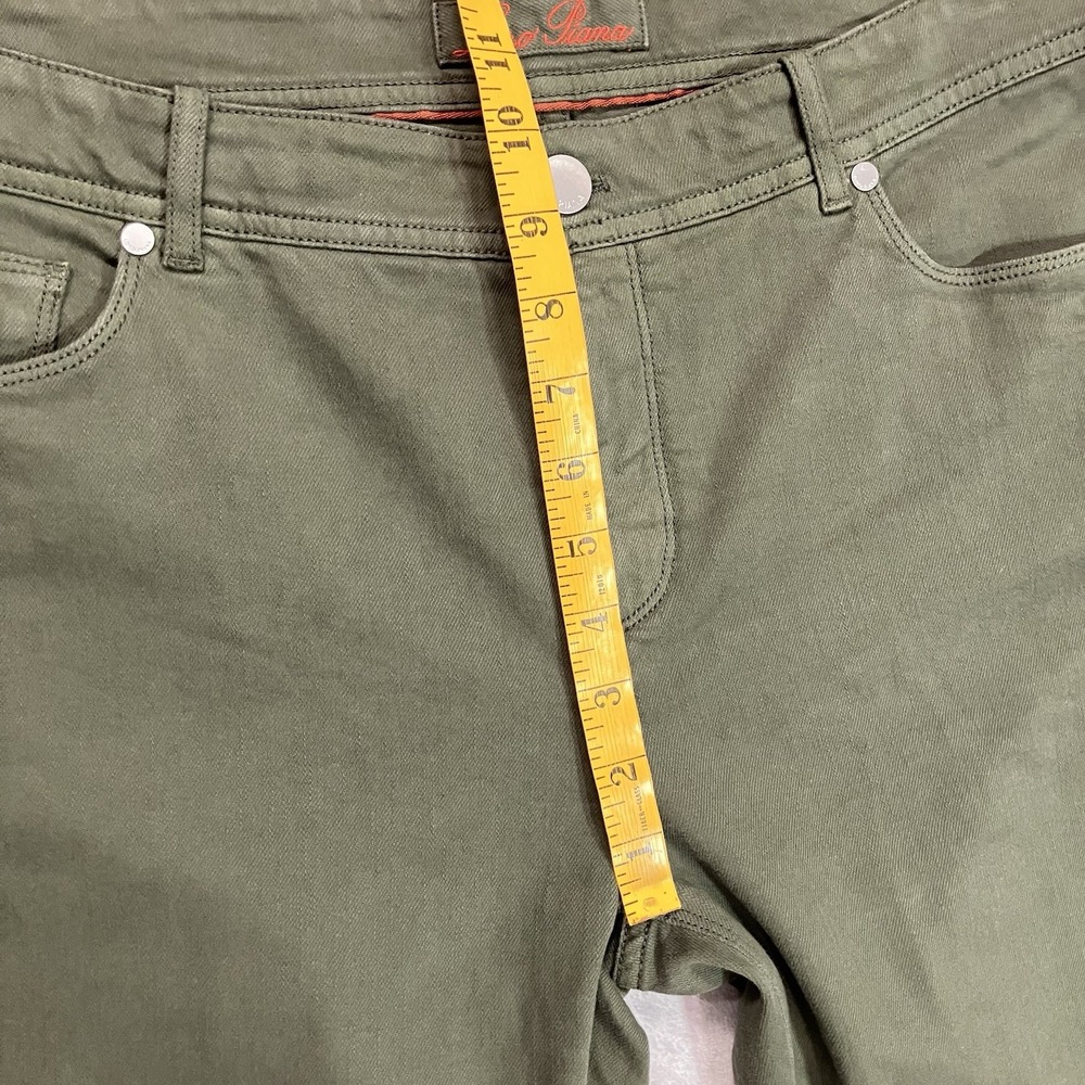 Loro Piana Mens IT 52 US 36 Olive Green Cotton Stretch Five Pocket Pants Italy - Picture 4 of 11